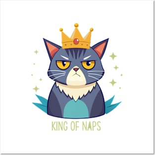 Grumpy King of Naps Cat Posters and Art